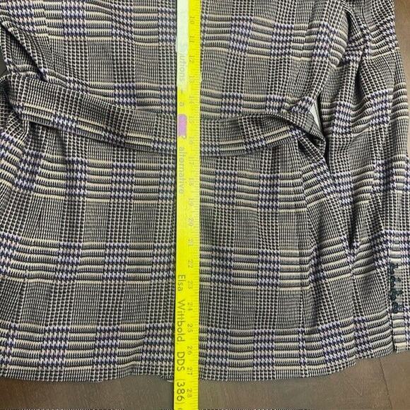 Marc Cain Women’s Plaid Tan Purple Blazer Jacket N4 US Size 10 NWT Retail $790 - Picture 14 of 14